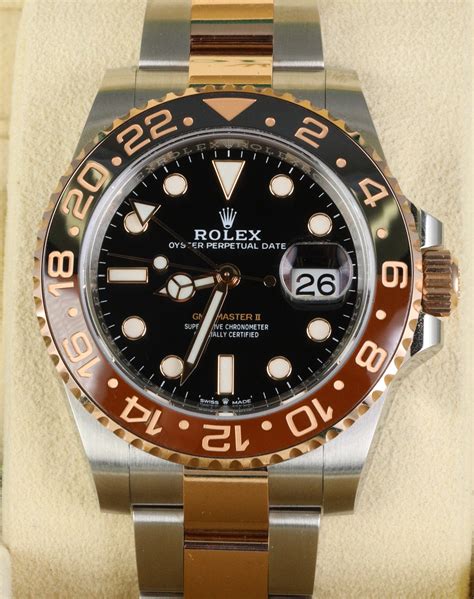 rolex gmt master 2 two tone rose gold|rolex gmt master ii price.